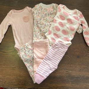 Newborn girl body suits and pants